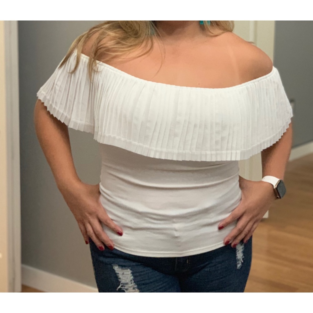 Off Shoulder White Blouse - image 1
